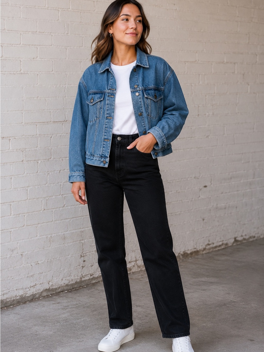 Vintage 90s Calvin Klein cropped denim trucker jacket ck logo patch small/medium